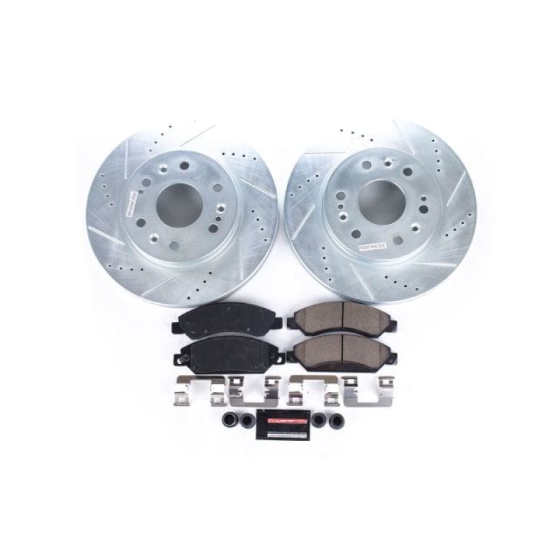 PowerStop — Z23 Daily Driver Carbon-Fiber Ceramic Brake Pad and Drilled & Slotted Rotor Kit