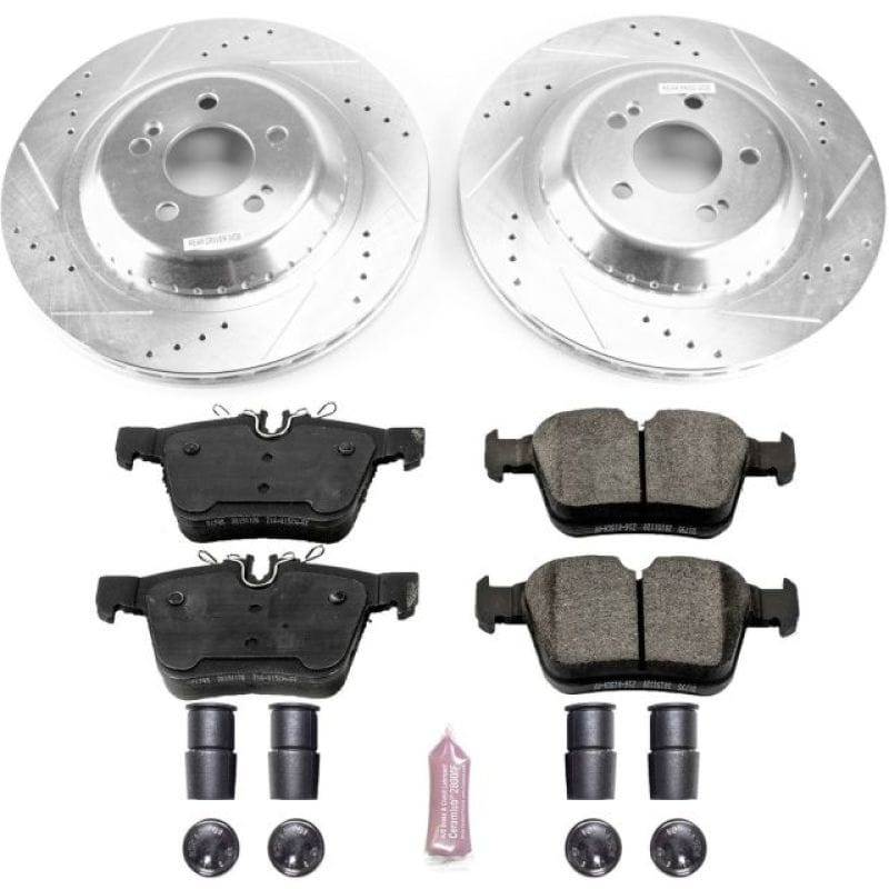 PowerStop — Z23 Daily Driver Carbon-Fiber Ceramic Brake Pad and Drilled & Slotted Rotor Kit