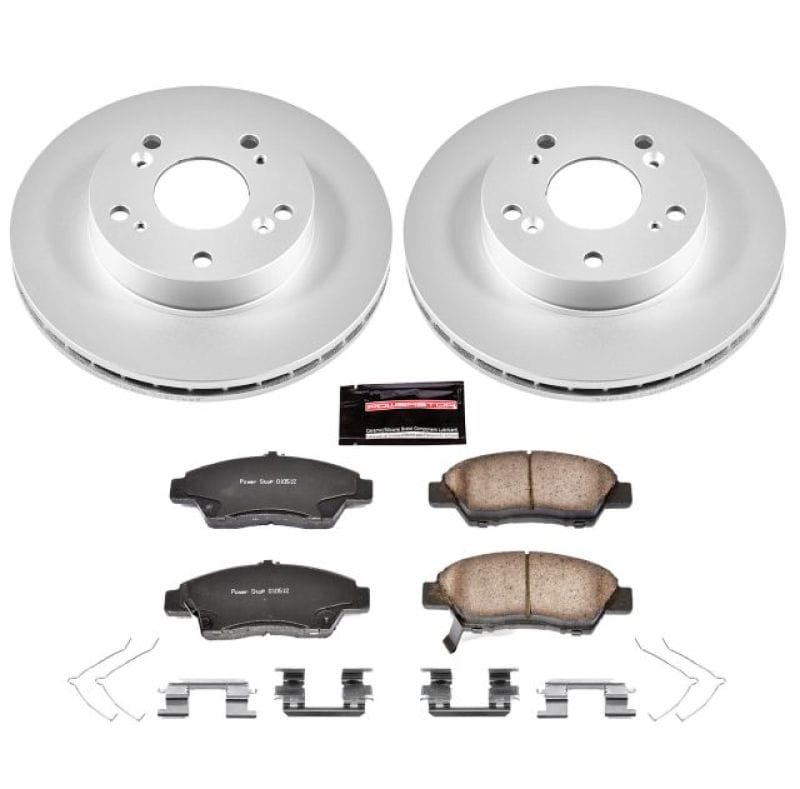 PowerStop — Genuine Geomet Coated Rotor and Low-Dust Ceramic Brake Pad Kit