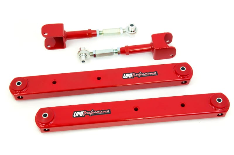 UMI Performance — 402119 - 1964-1967 GM A-Body Rear Control Arm Kit, Boxed Lowers, Adj Uppers