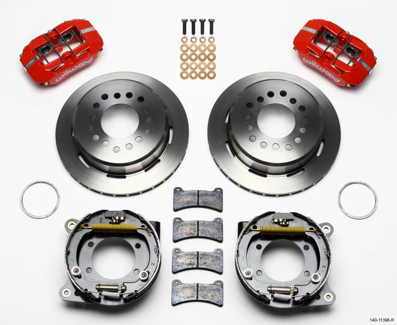 Wilwood — KIT,REAR,DISC/DRUM,MUSTANG,8.8,5 LUG 2.50 OFF,1PC 11.00,RED