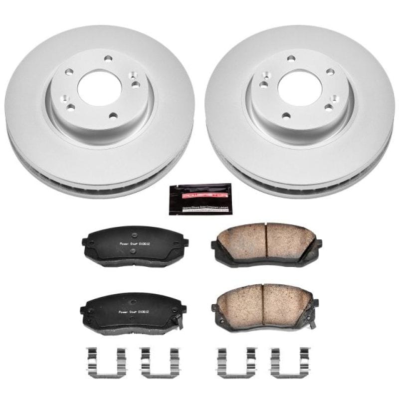 PowerStop — Genuine Geomet Coated Rotor and Low-Dust Ceramic Brake Pad Kit