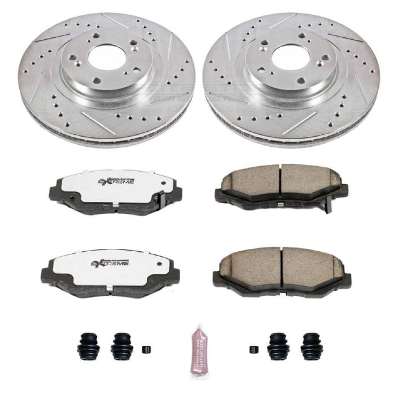 PowerStop — Z26 Street Performance Ceramic Brake Pad and Drilled & Slotted Rotor Kit