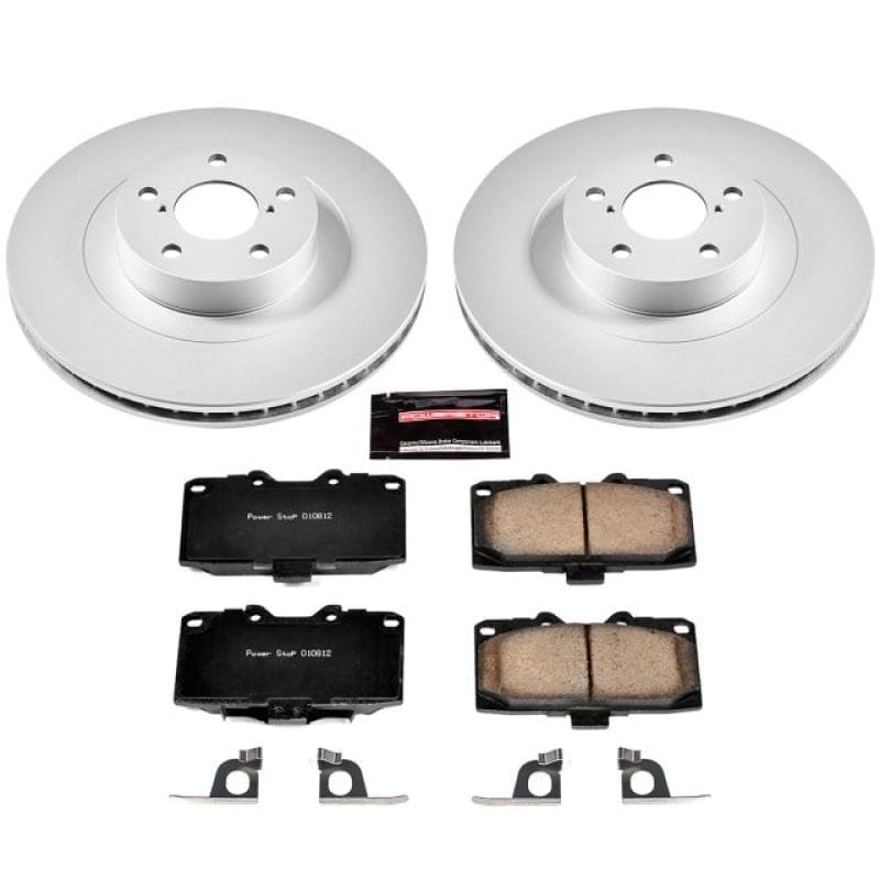 PowerStop — Genuine Geomet Coated Rotor and Low-Dust Ceramic Brake Pad Kit