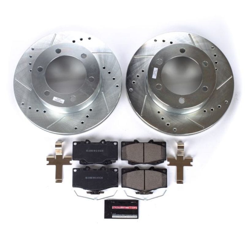 PowerStop — Z23 Daily Driver Carbon-Fiber Ceramic Brake Pad and Drilled & Slotted Rotor Kit