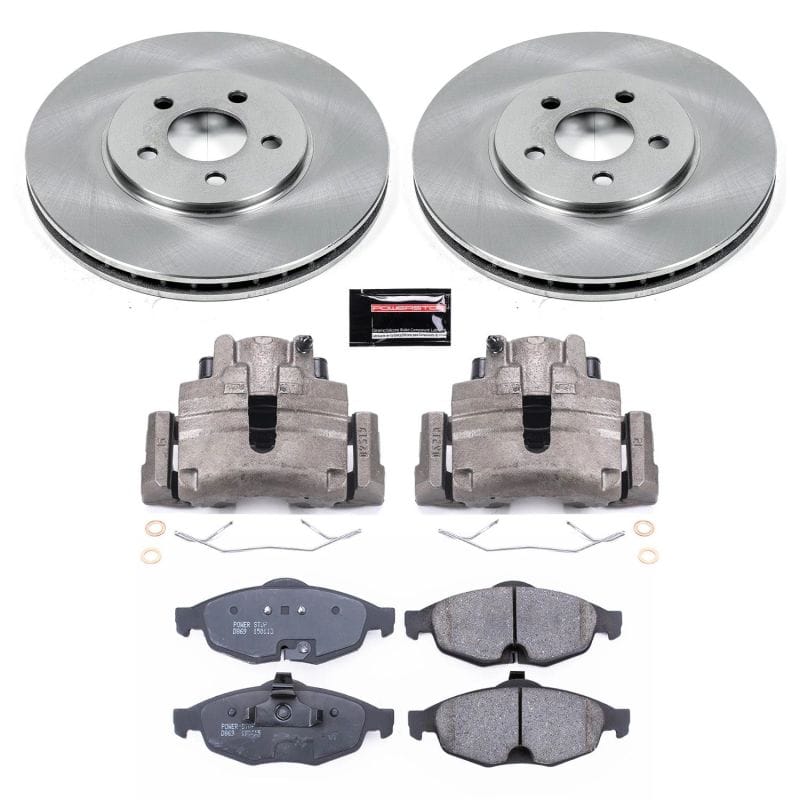 PowerStop — OE Stock Replacement Low-Dust Ceramic Brake Pad, Rotor and Caliper Kit