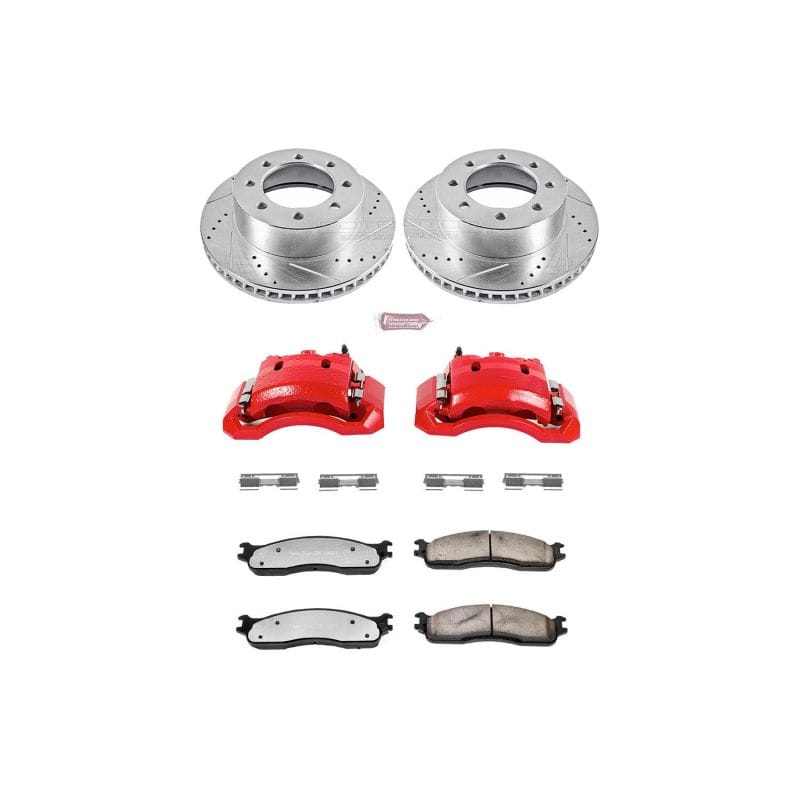 PowerStop — Z36 Truck and SUV Ceramic Brake Pad, Drilled & Slotted Rotor, and Caliper Kit