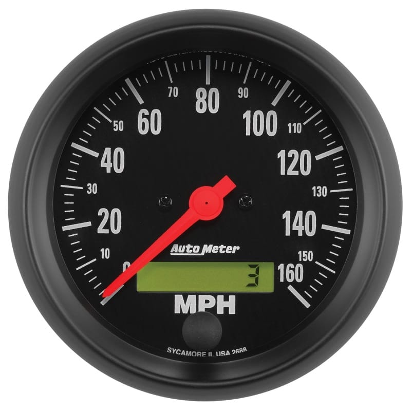 AutoMeter — GAUGE, SPEEDO, 3 3/8" , 160MPH, ELEC. PROGRAM W/ LCD ODO, Z-SERIES