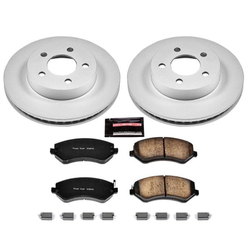 PowerStop — Genuine Geomet Coated Rotor and Low-Dust Ceramic Brake Pad Kit
