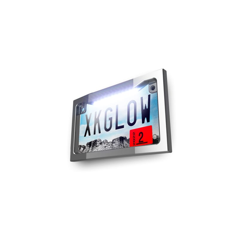 XKGLOW — XK Glow Motorcycle License Plate Frame Light w/ White LED - Chrome