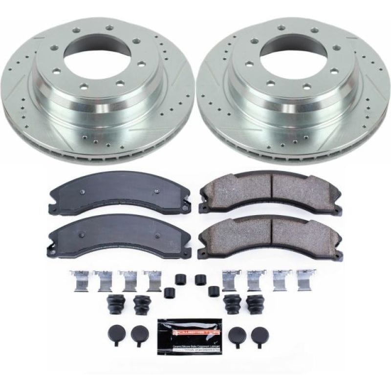 PowerStop — Z23 Daily Driver Carbon-Fiber Ceramic Brake Pad and Drilled & Slotted Rotor Kit