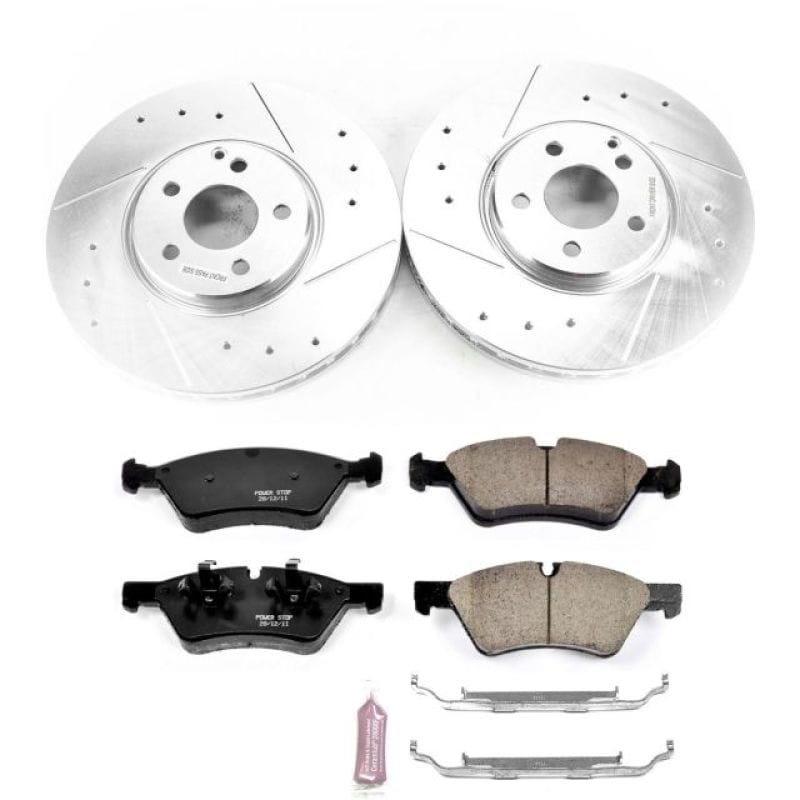 PowerStop — Z23 Daily Driver Carbon-Fiber Ceramic Brake Pad and Drilled & Slotted Rotor Kit