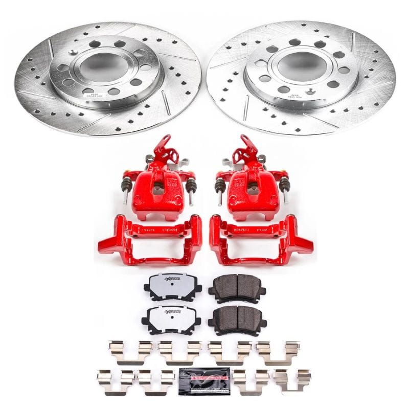 PowerStop — Z26 Street Performance Ceramic Brake Pad, Drilled Slotted Rotor, and Caliper Kit