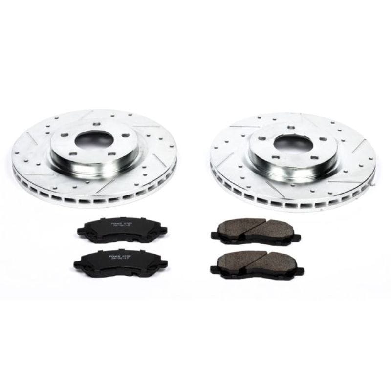 PowerStop — Z23 Daily Driver Carbon-Fiber Ceramic Brake Pad and Drilled & Slotted Rotor Kit