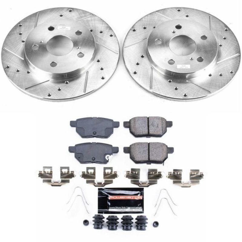 PowerStop — Z23 Daily Driver Carbon-Fiber Ceramic Brake Pad and Drilled & Slotted Rotor Kit