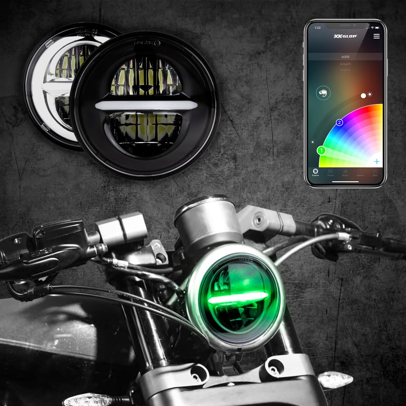 XKGLOW — XK Glow Black Bezel 5.75in XKchrome LED headlight