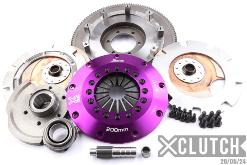XCLUTCH — Clutch Kit Inc Chromoly Flywheel; 8"  Twin Solid Ceramic Clutch Discs