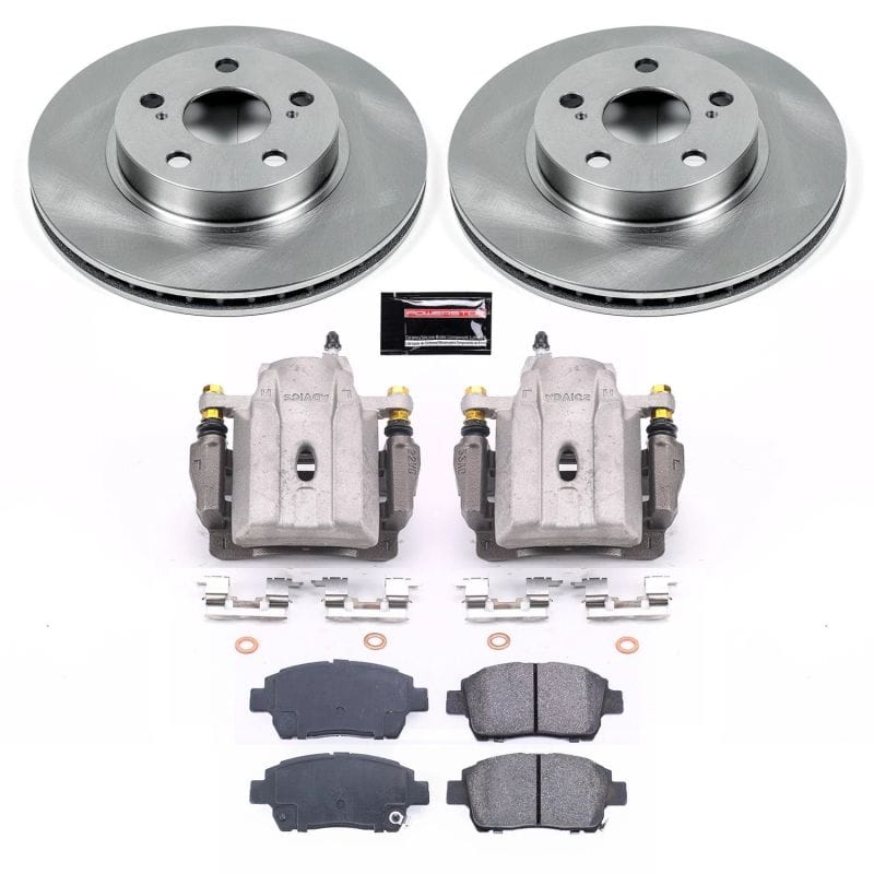 PowerStop — OE Stock Replacement Low-Dust Ceramic Brake Pad, Rotor and Caliper Kit