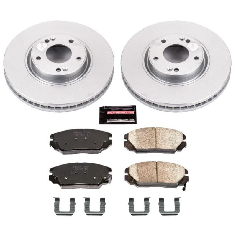 PowerStop — Genuine Geomet Coated Rotor and Low-Dust Ceramic Brake Pad Kit