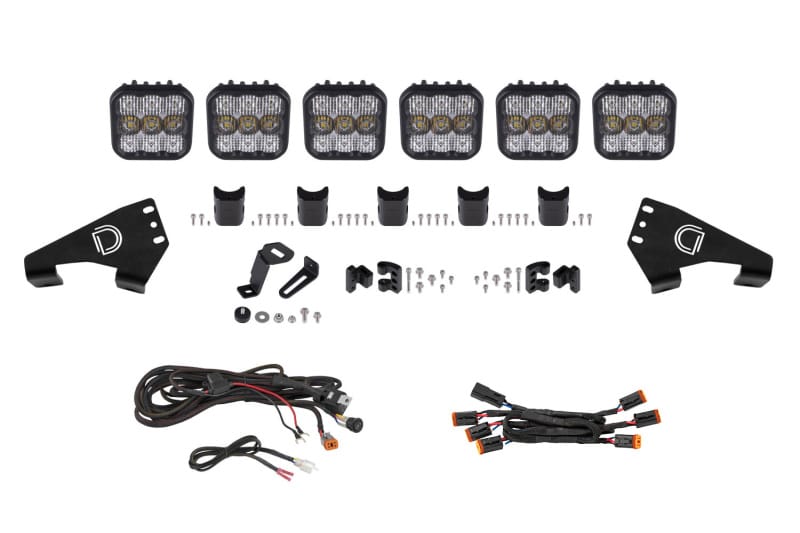 Diode Dynamics — Diode Dynamics 20-Present Polaris RZR SS5 Sport CrossLink Roof - White Combo Lightbar Kit