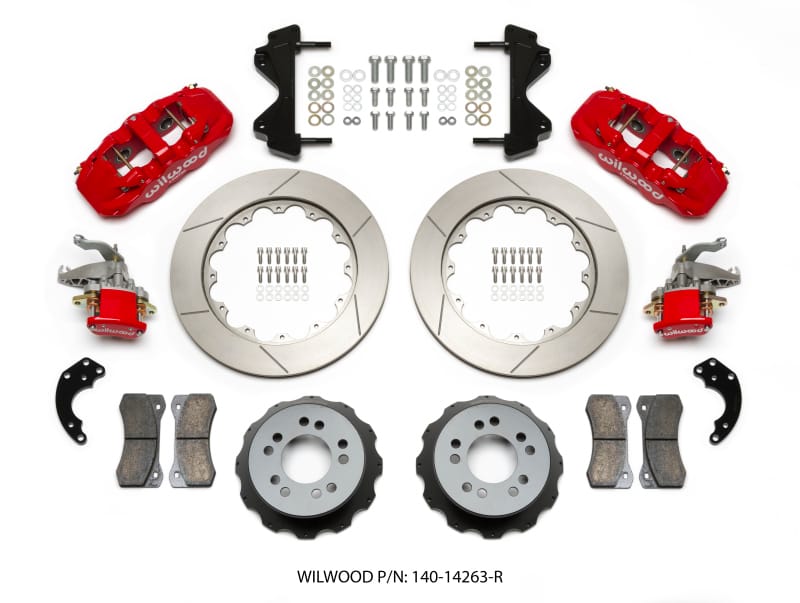 Wilwood — KIT,REAR,CURRIE FLOATING,AERO4/MC4 14.00 ROTOR,RED