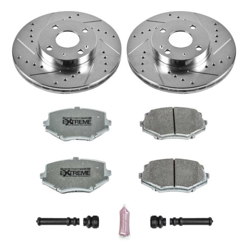PowerStop — Z26 Street Performance Ceramic Brake Pad and Drilled & Slotted Rotor Kit
