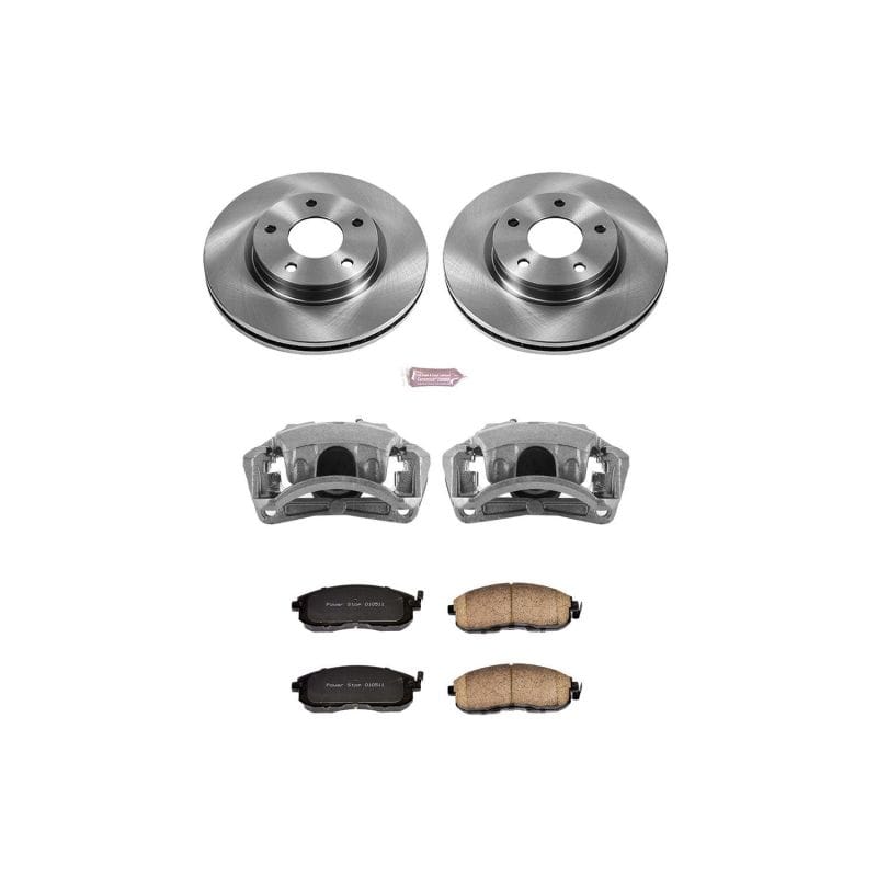 PowerStop — OE Stock Replacement Low-Dust Ceramic Brake Pad, Rotor and Caliper Kit