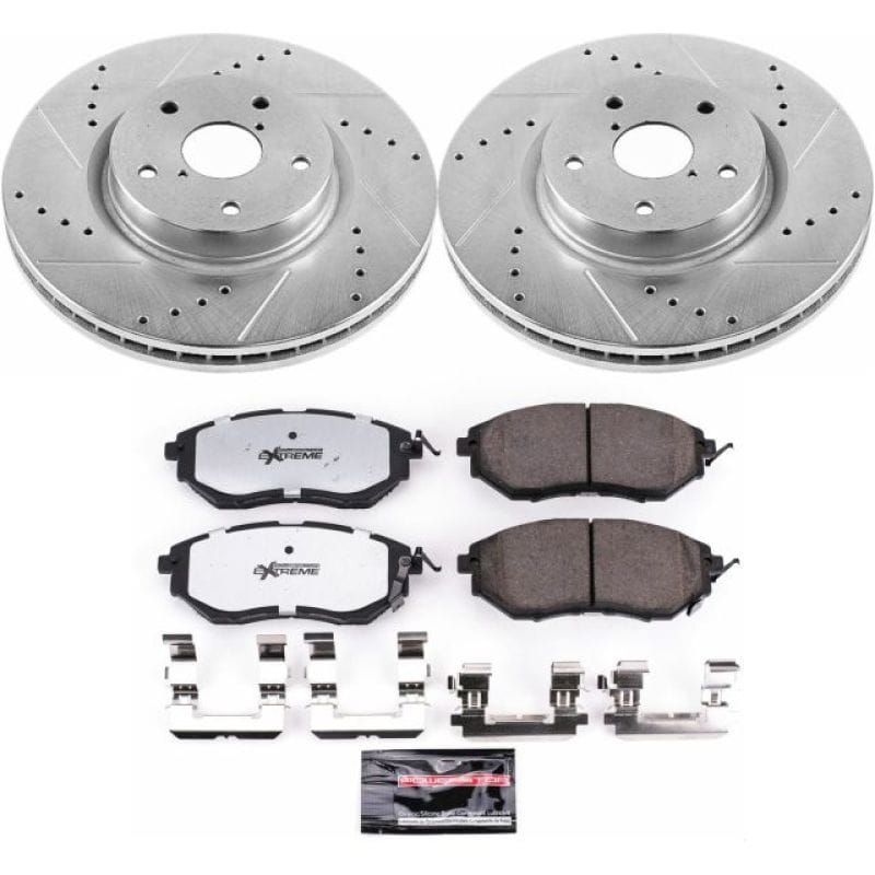 PowerStop — Z26 Street Performance Ceramic Brake Pad and Drilled & Slotted Rotor Kit