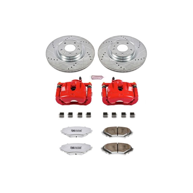 PowerStop — Z26 Street Performance Ceramic Brake Pad, Drilled Slotted Rotor, and Caliper Kit