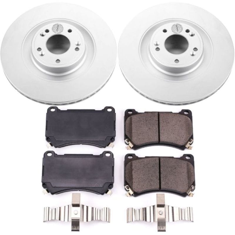 PowerStop — Genuine Geomet Coated Rotor and Low-Dust Ceramic Brake Pad Kit