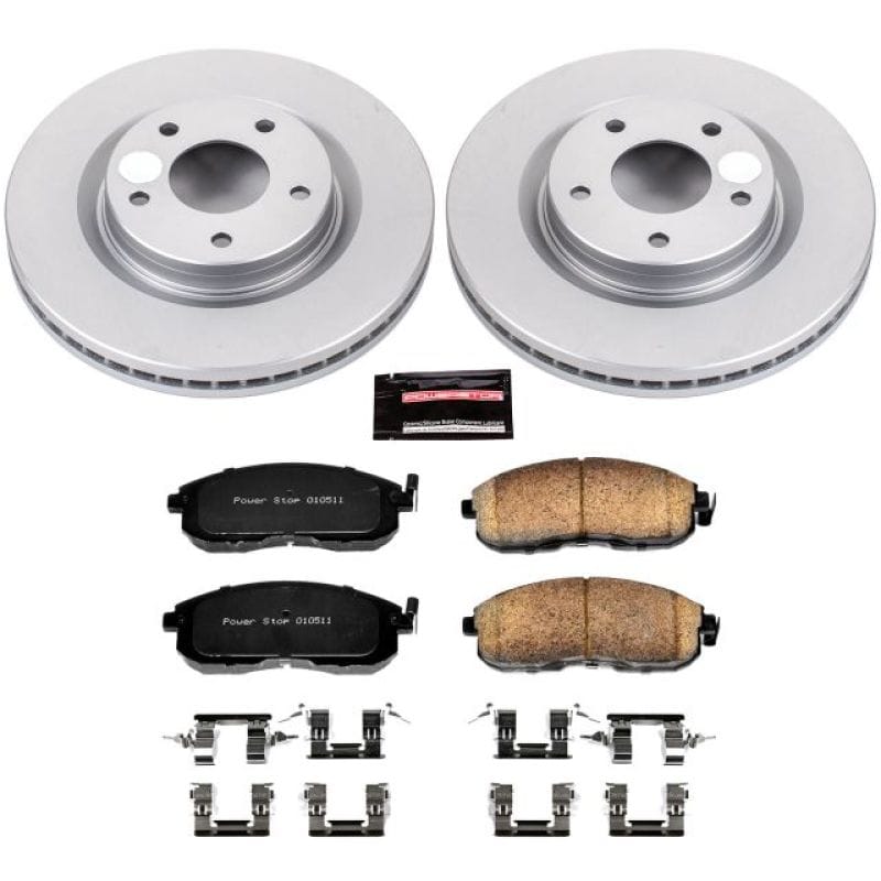 PowerStop — Genuine Geomet Coated Rotor and Low-Dust Ceramic Brake Pad Kit