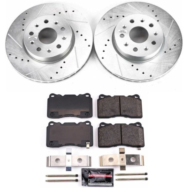 PowerStop — Z23 Daily Driver Carbon-Fiber Ceramic Brake Pad and Drilled & Slotted Rotor Kit