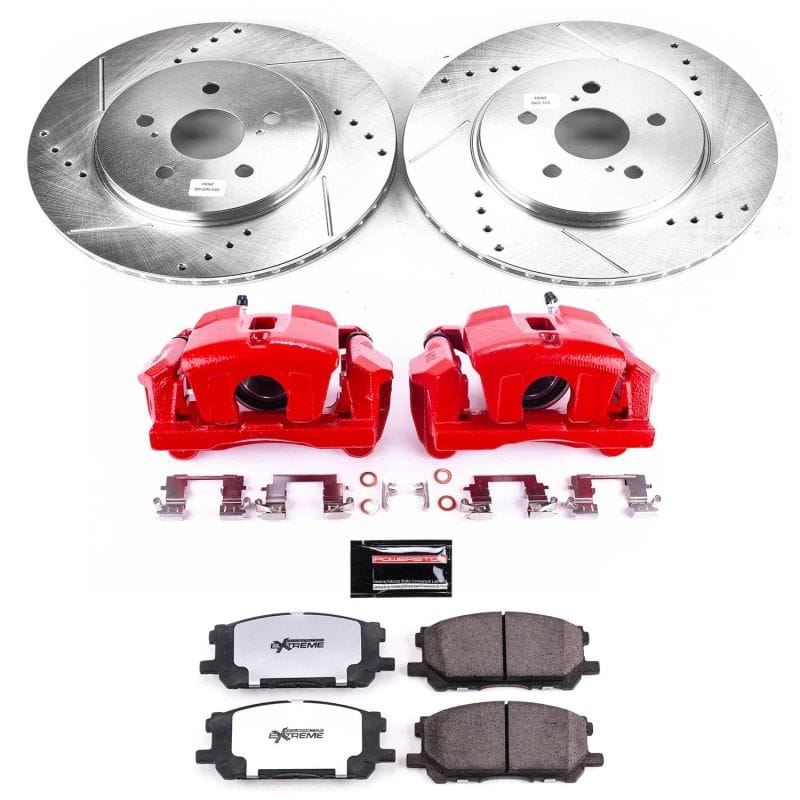 PowerStop — Z36 Truck and SUV Ceramic Brake Pad, Drilled & Slotted Rotor, and Caliper Kit