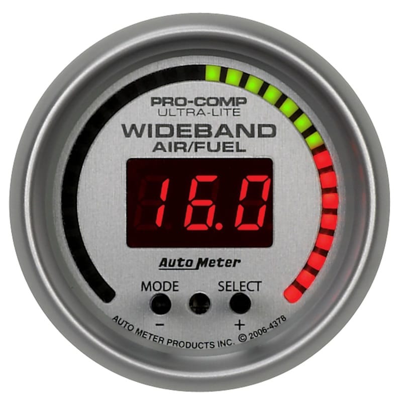 AutoMeter — GAUGE, AIR/FUEL RATIO-PRO, 2 1/16", 10:1-20:1, DIGITAL W/ PEAK & WRN, ULTRA-LITE
