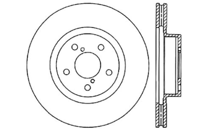 Stoptech — StopTech Sport Cross Drilled Brake Rotor; Front Left