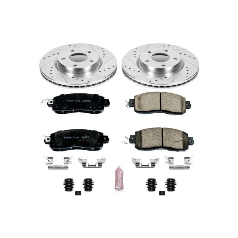 PowerStop — Z23 Daily Driver Carbon-Fiber Ceramic Brake Pad and Drilled & Slotted Rotor Kit