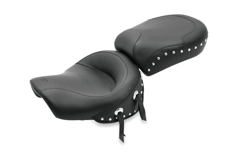 Mustang Motorcycle — Mustang 96-04 Kawasaki Vulcan 1500 Classic,99-01 Nomad Std Touring 2PC Seat w/Studs - Black