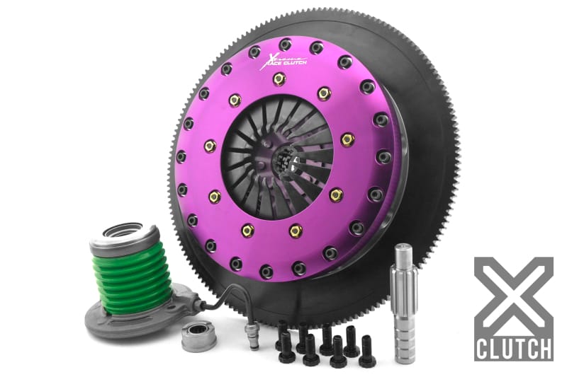 XCLUTCH — Clutch Kit Inc Chromoly Flywheel + HRB; 9" Twin Solid Ceramic Clutch Discs
