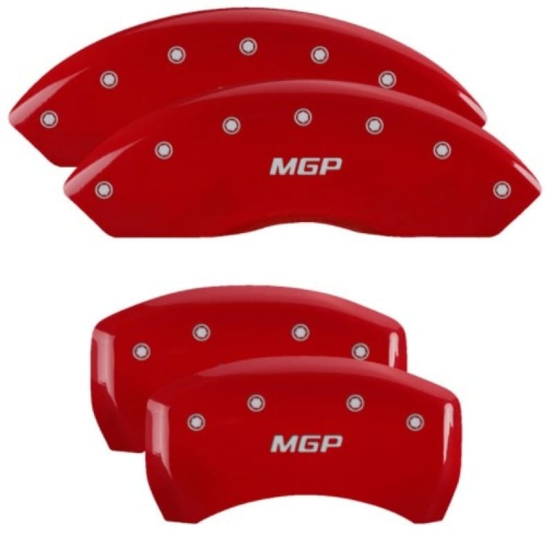 MGP — Set of 4 caliper covers, Engraved Front and Rear: MGP, Red powder coat finish, s