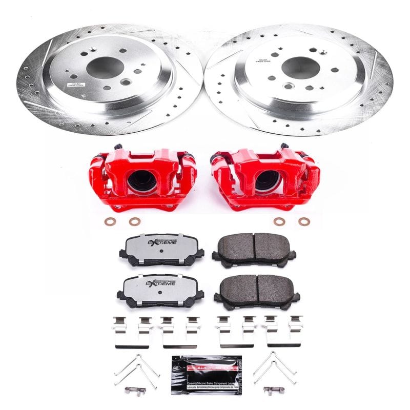 PowerStop — Z36 Truck and SUV Ceramic Brake Pad, Drilled & Slotted Rotor, and Caliper Kit