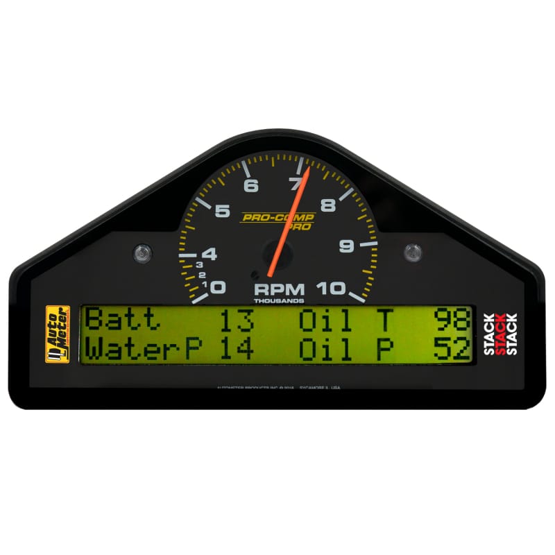 AutoMeter — RACE DASH DISPLAY, 10K RPM/WTRP/FUELP/OILP/OILT/WTMP/VOLT, PRO-COMP
