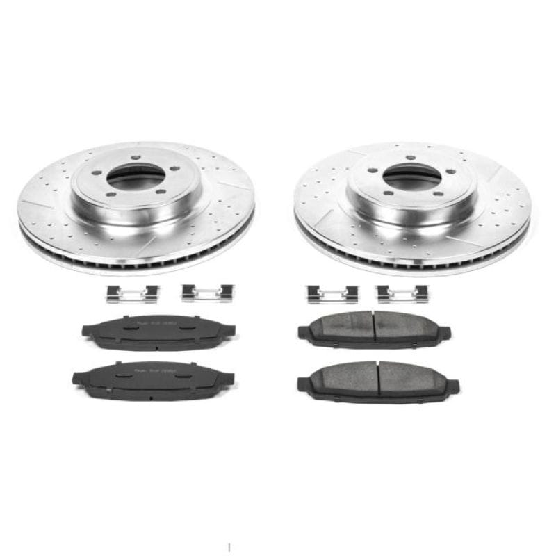PowerStop — Z23 Daily Driver Carbon-Fiber Ceramic Brake Pad and Drilled & Slotted Rotor Kit