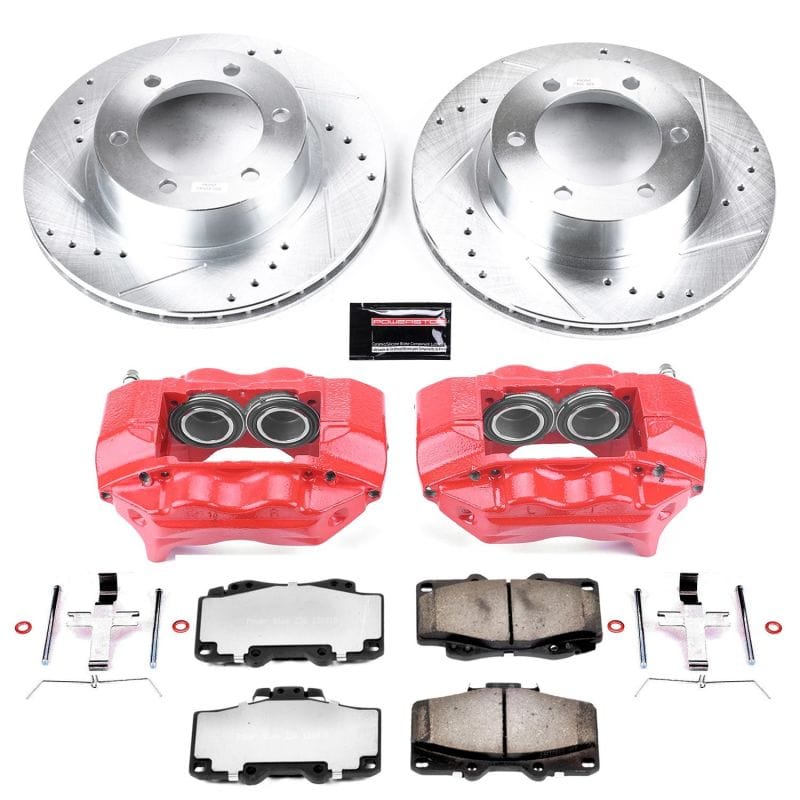 PowerStop — Z36 Truck and SUV Ceramic Brake Pad, Drilled & Slotted Rotor, and Caliper Kit