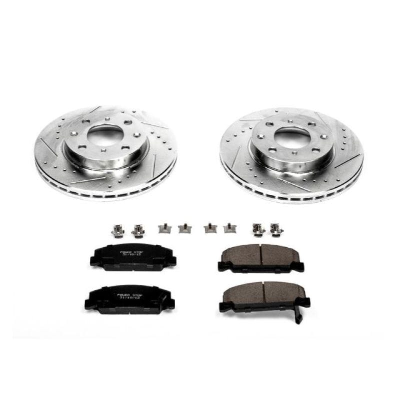PowerStop — Z23 Daily Driver Carbon-Fiber Ceramic Brake Pad and Drilled & Slotted Rotor Kit