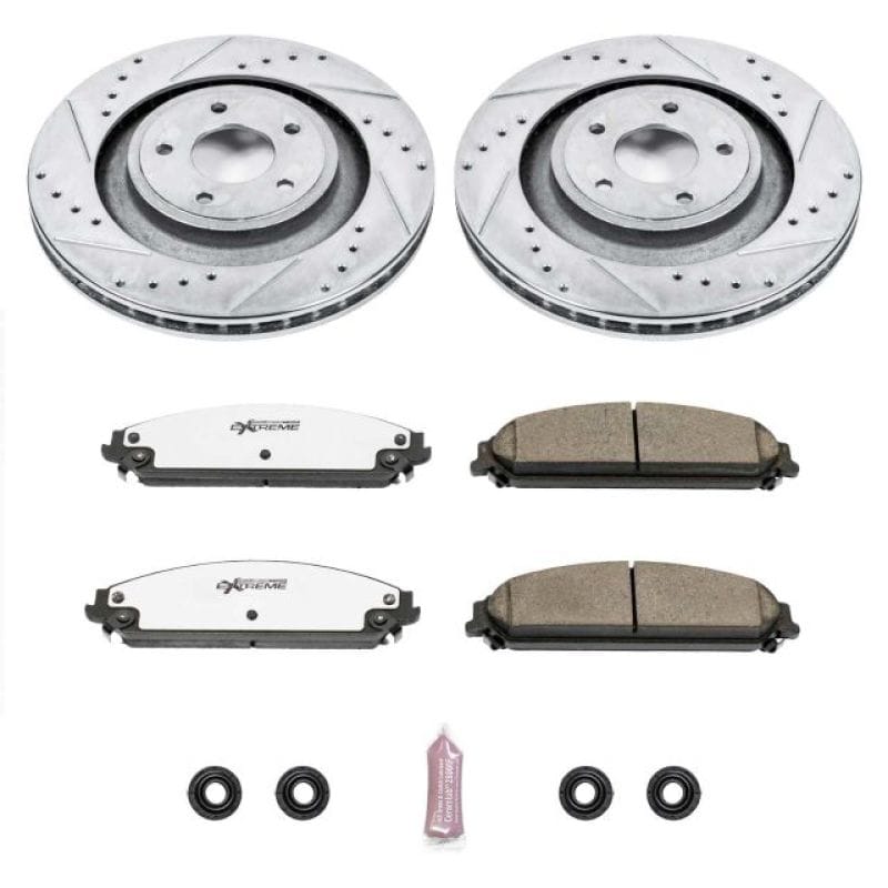 PowerStop — Z26 Street Performance Ceramic Brake Pad and Drilled & Slotted Rotor Kit