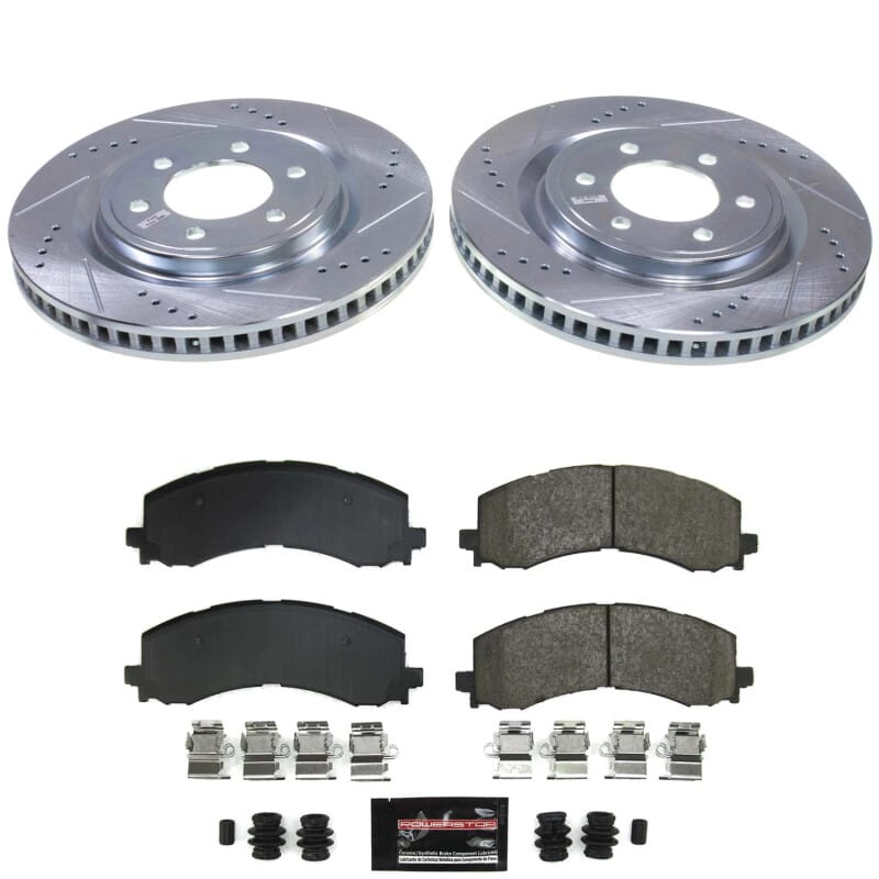 PowerStop — Z23 Daily Driver Carbon-Fiber Ceramic Brake Pad and Drilled & Slotted Rotor Kit
