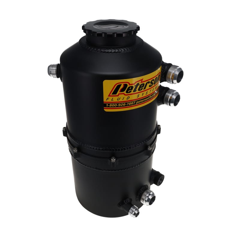 Peterson Fluid Systems — Black 2.3 Gallon Oil Tank with Dual Scavenge Return