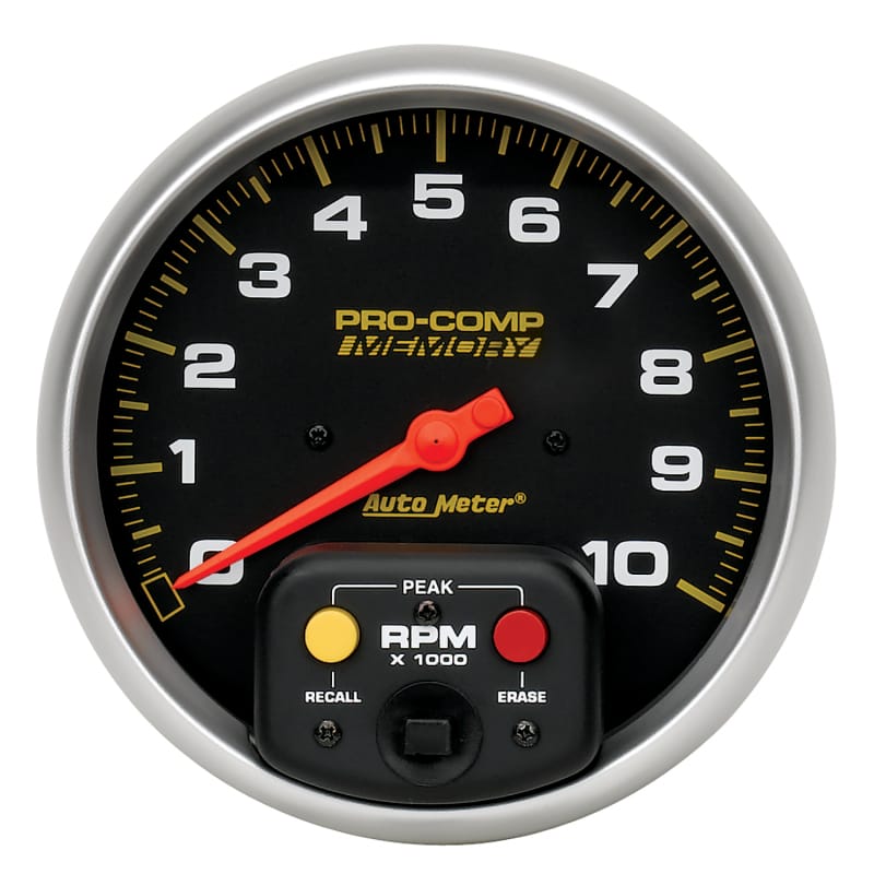 AutoMeter — GAUGE, TACHOMETER, 5" , 10K RPM, IN-DASH W/PEAK MEMORY, PRO-COMP