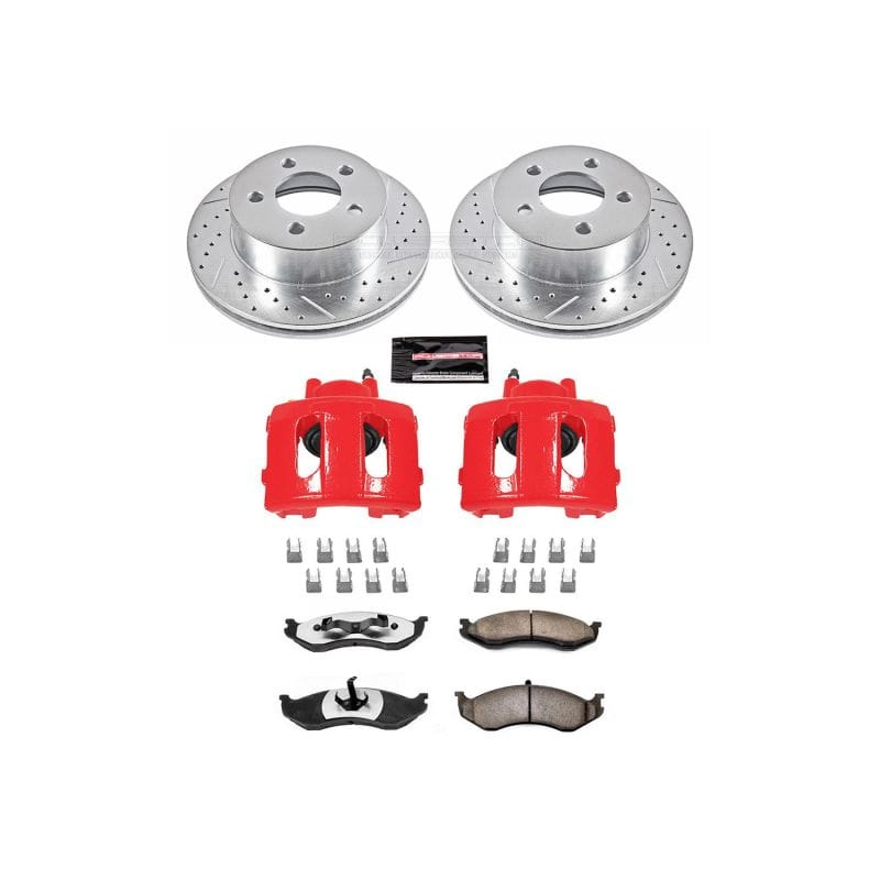 PowerStop — Z36 Truck and SUV Ceramic Brake Pad, Drilled & Slotted Rotor, and Caliper Kit