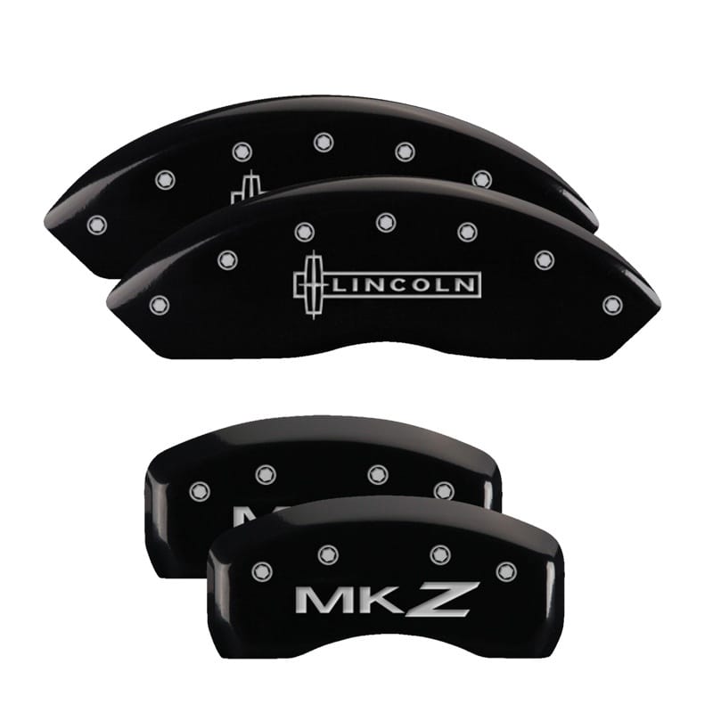 MGP — Set of 4 caliper covers, Engraved Front: Lincoln - Engraved Rear: MKZ, Black pow